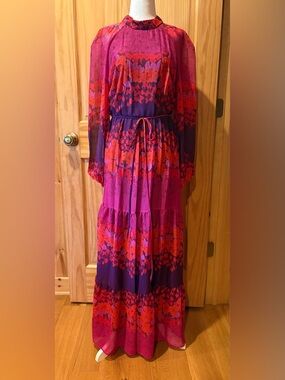 Melonie T Long Sleeve Floral Maxi Dress women’s size 8
